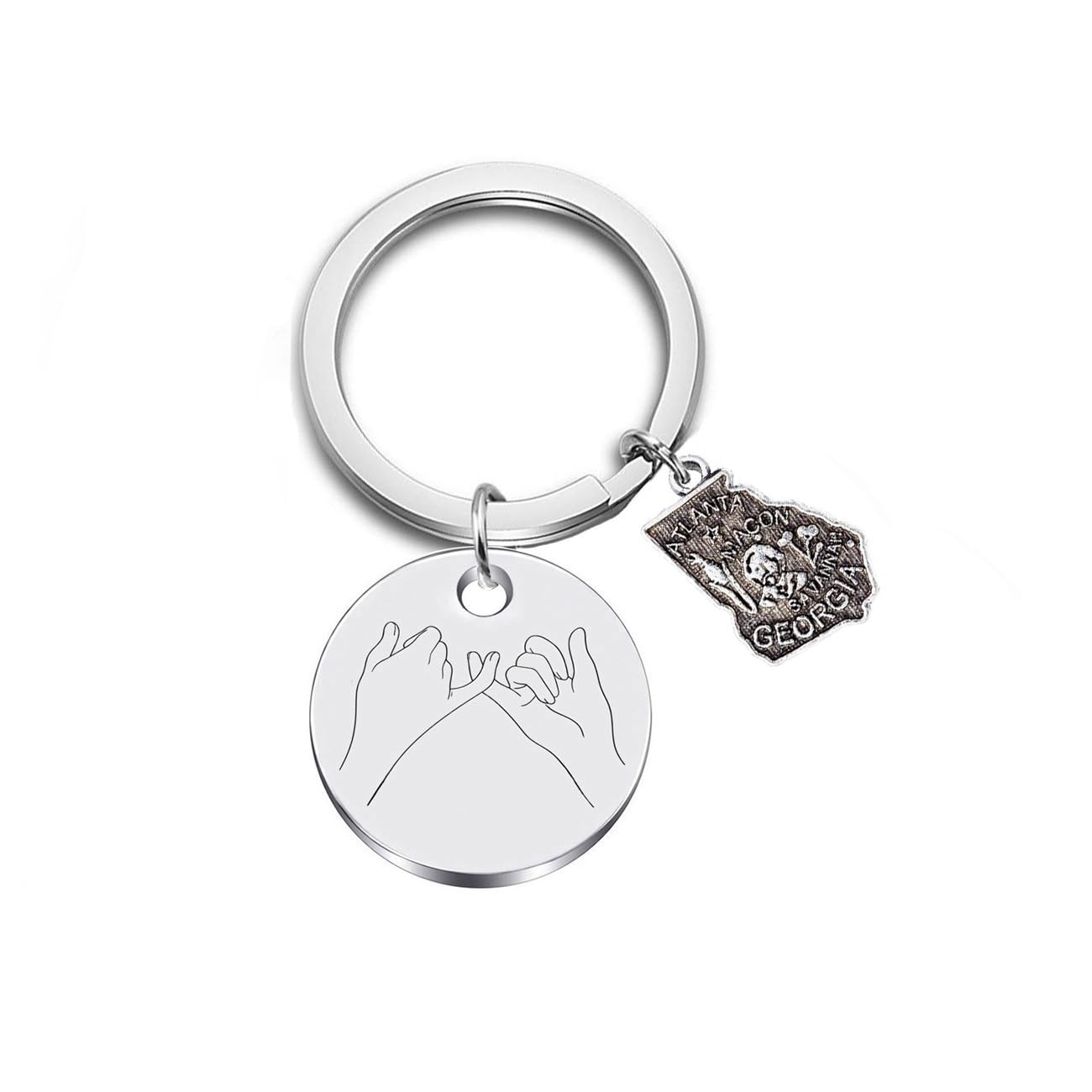 JJTZXPinky Promise Keychain Long Distance Relationship Gift Keyring Traveling Keychain for Best Friends