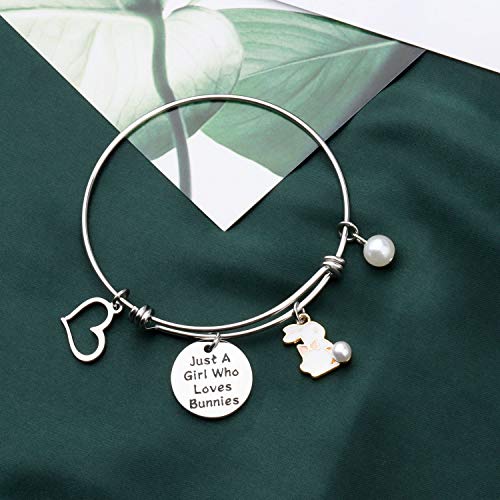 FAADBUK Funny Bunnies Bracelet Animal Lover Gift Just A Who Loves Bunnies Jewelry Bracelet Bunnies Lover Gift Bunnies Jewelry (Bunnies Br-S)4