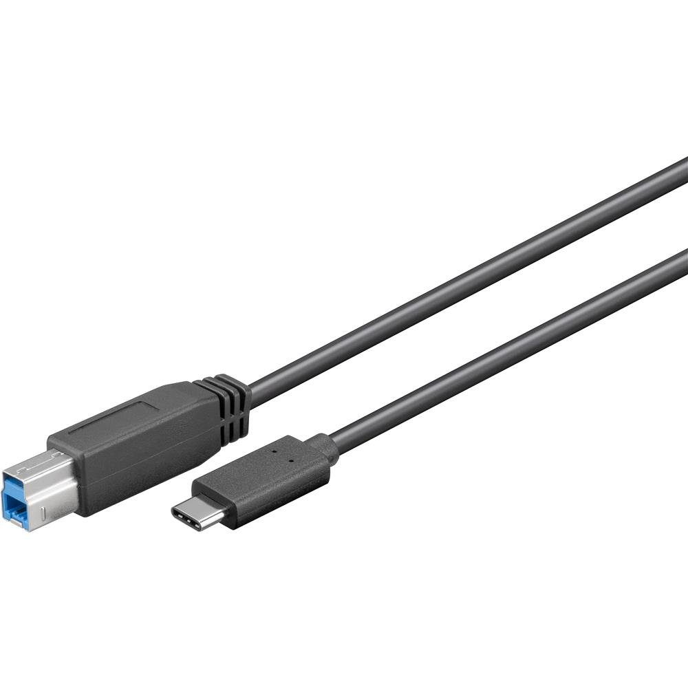 Goobay 67986 USB-C 3.0 Cable, USB-C to B, Black, 1m Length