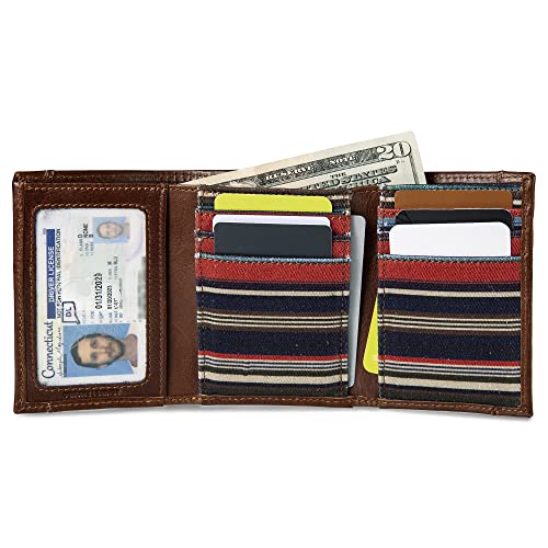 Eddie Bauer Men Pioneer Printed Cotton Trifold Wallet (Assorted Graphics), Leather/Canvas-Multi, One Size4