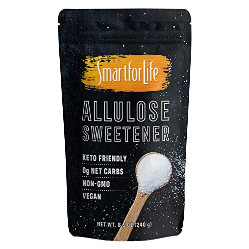 Smart for Life Allulose Sweetener - Zero Net Carbs Keto Sweetener - Low Calorie, Natural Keto Sugar Substitute - Made in the USA - 8.5 oz Resealable Bag