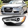 ACANII - For [HID/Xenon w/o AFS Model] 2012-2015 Audi A6 S6 LED DRL Projector Headlight Headlamp Assembly Driver Side