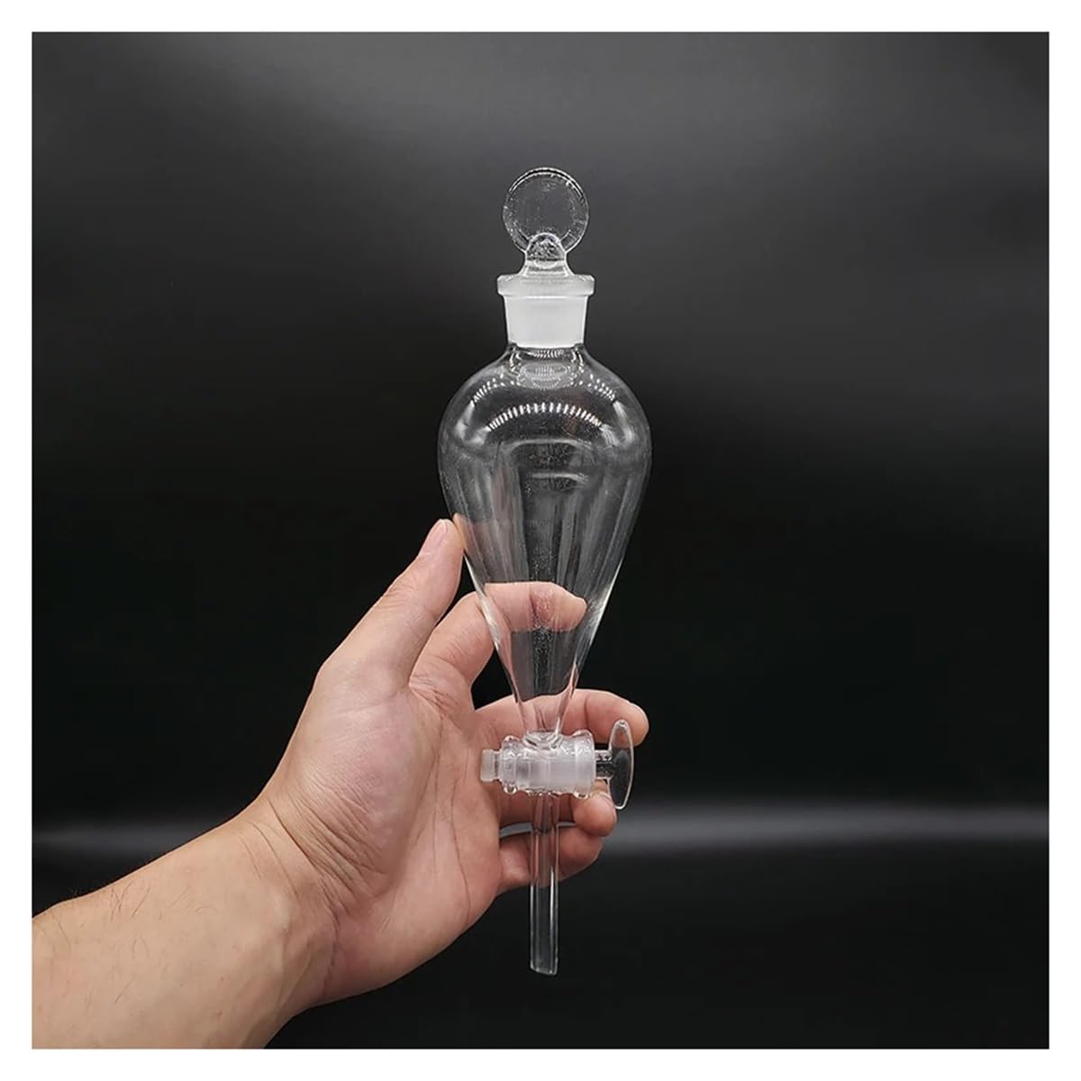 Instrumentos y Equipos de Laboratorio Embudo de decantación con tapón de vidrio esmerilado, 10 ml, 125 ml, 250 ml, 500 ml y 5000 ml, válvula de conmutación de vidrio.(5000mL)