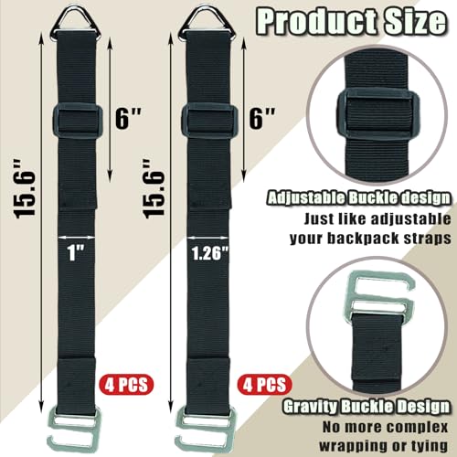 Image of One Hand Operation-1s Tighten by Gravity-Adjustable Extension Cord Organizer Holder Heavy Duty Storage Straps with Triangle Buckle Extension Cord Wall Organizers for Garage and Shed Storage (8Pcs)