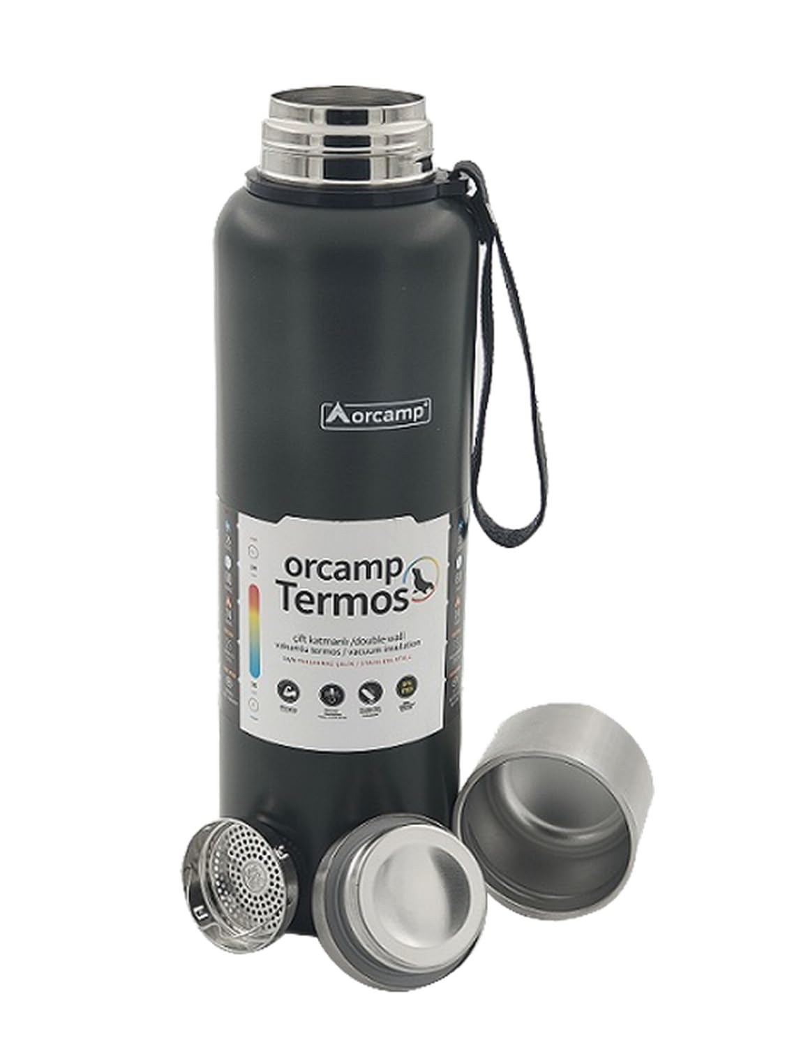 Orcamp Çift Katmanli%100 304 Kalite Çelik Vakumlu Termos 1000Ml, Dayanıklı Kamp Ekipmanları, Kamp Aksesuarları, Açık Hava Sporları, Doğa Sporları
