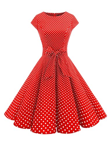 Image of Dressystar Women's Vintage 1950s A Line Cap Sleeve Cocktail Party Dress