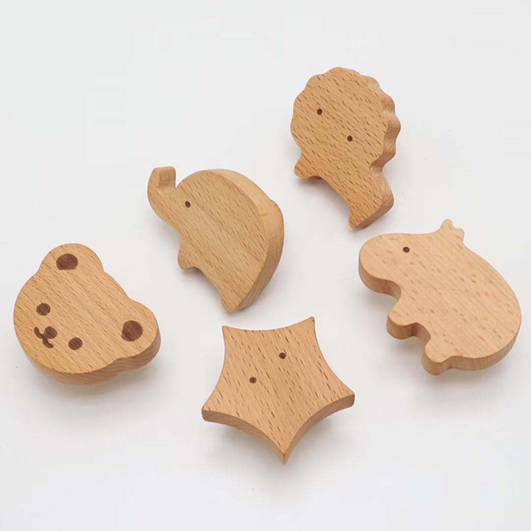 Set di 15 pomelli in legno naturale per armadietti, cassetti, armadi, bagno, guardaroba, mobili e decorazioni per la casa