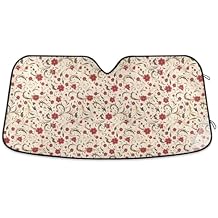 Buttercup and Sweet Potato Pattern Red Gold Sun Shade Cover Foldable Heat Shield Accessories for car para sol para Ventana de casa L