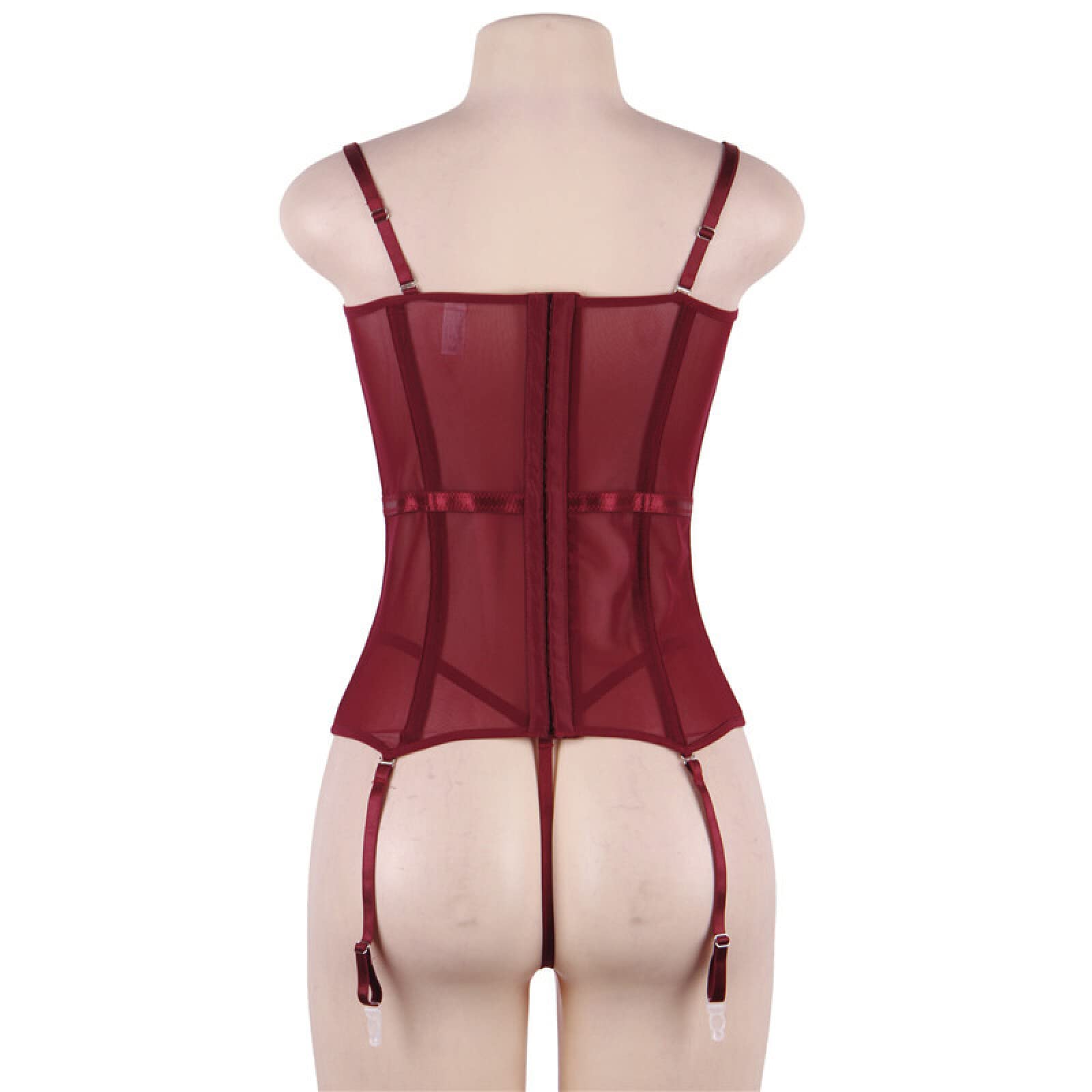Abiti Boudoir Corsetto Grande con Cuciture in Pizzo Satinato