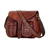 Ruzioon Goat Leather Crossbody Purse Women Shoulder Bag Satchel Ladies Travel Purse Genuine Leather