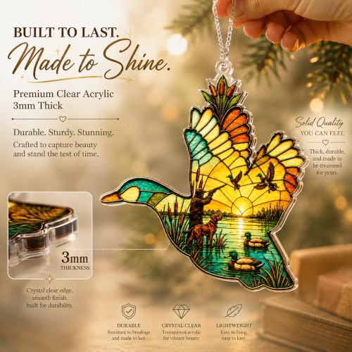 Image of Duck Hunting Christmas Ornament 2026, Waterfowl Ornament for Tree, Hunter Gift for Men, Rustic Wildlife Christmas Decor