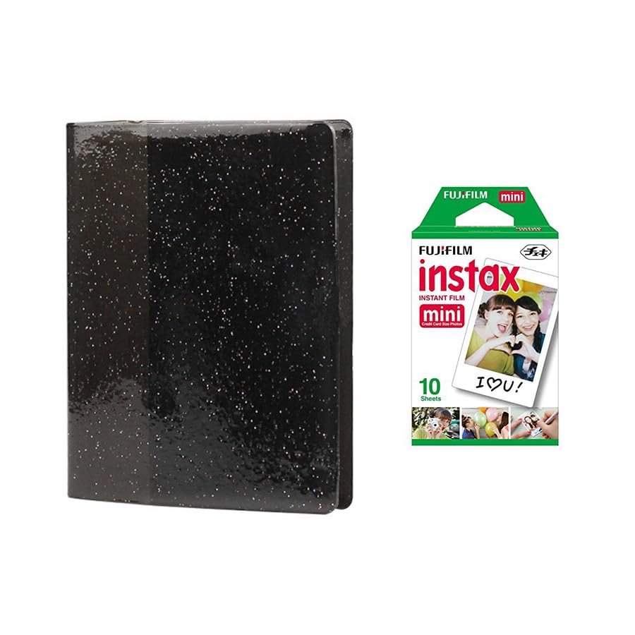 ZENKO 64 Pockets Photo Album for Fujifilm Instant Mini 12 11 9 8 40 Evo Liplay 7S Instant Camera/Mini Link with 10×1 film (Shiny Black)