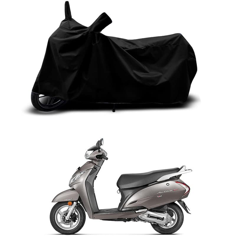 Image of 100% Scratchproof /UV-Rays /Heat Protection /Birds Dropping /Water Resistant /Dust Proof /Waterproof /Full Bike Scooty Two Wheeler Body Cover Compatible for Honda Activa BS6 All Varients[Black]