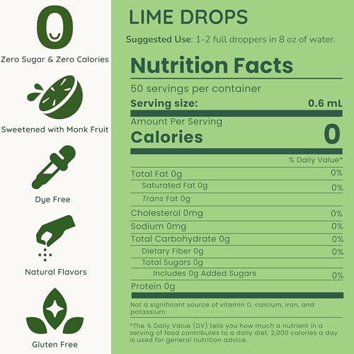 Image of Allways Drops Lime Water Enhancer | Sugar Free | 50 Servings
