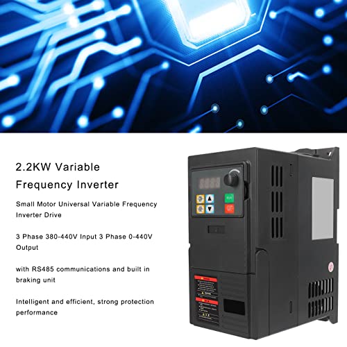 2.2KW Variable Frequency Inverter Drive 3 Phase VFD Vector Inverter 380‑440V Input 3 Phase 0‑440V Output