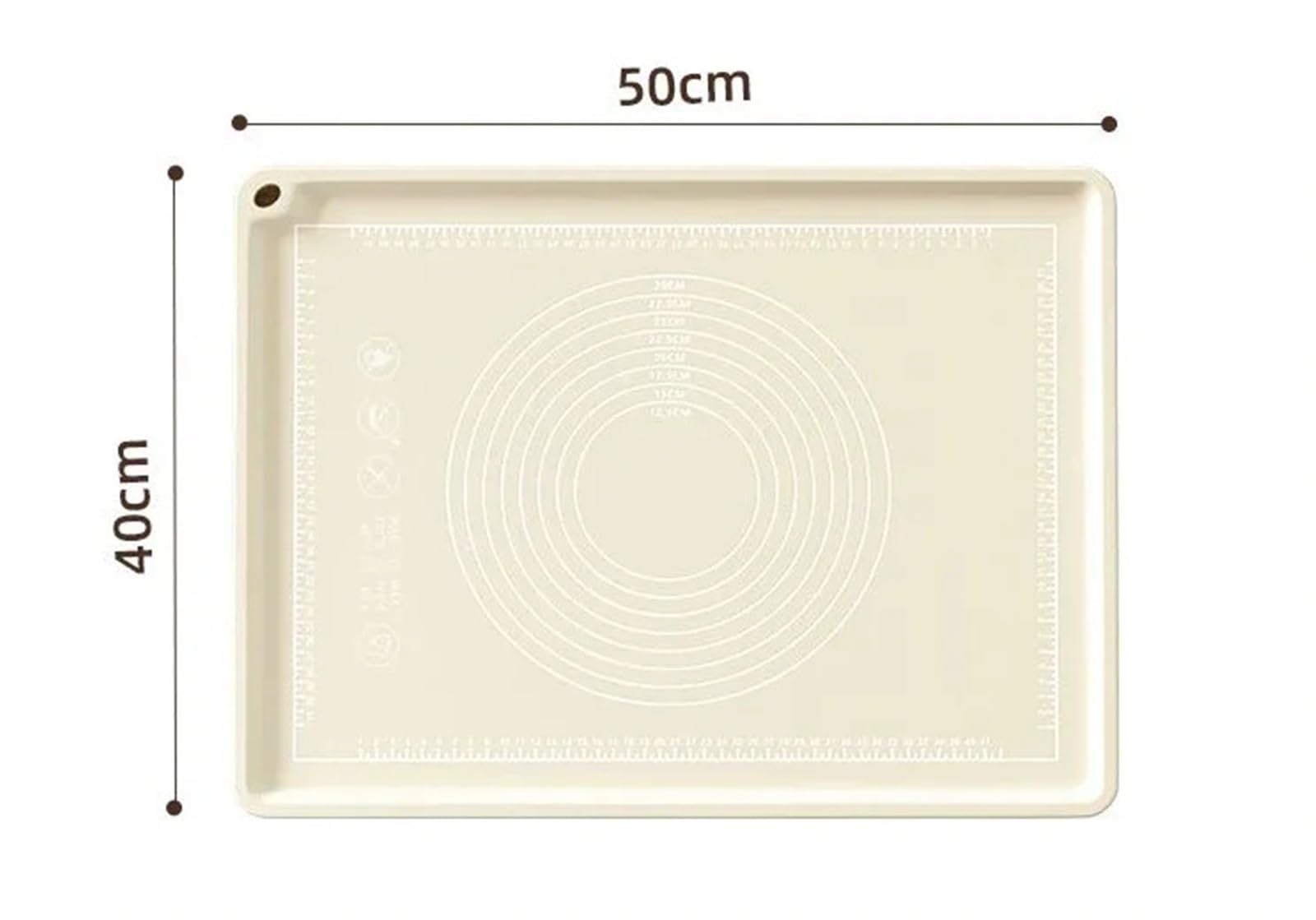 Tapete Antideslizante para Masa Esterilla de silicona for amasar, almohadilla for alimentos, panel grueso for el hogar, esterilla for albóndigas, plástico(40x50cm)