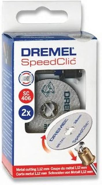 Dremel EZ SpeedClic SC406 Metal Cutting Wheel 2-pack, 2 Cutting Wheels with 38mm Cutting Diameter for Rotary Tool