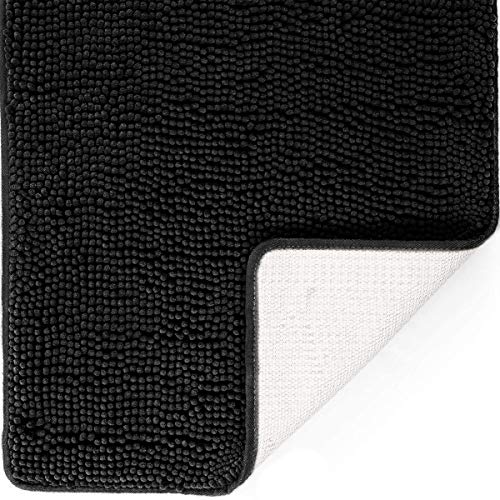 DEARTOWN Chenille Shaggy Bath Rug Mat, Luxury Soft Microfibers Bath Mat with Non-Slip TPR Backing, Super Absorbent and Thick, Machine Washable Bath Mats for Bathroom