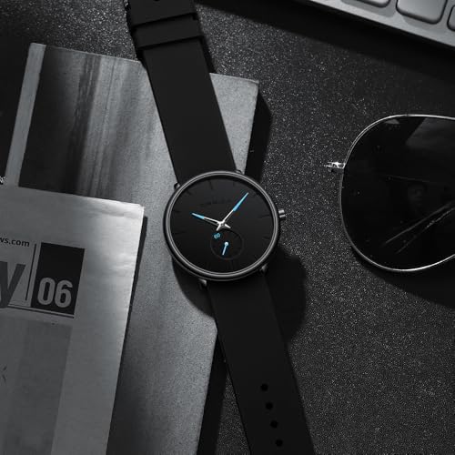 CRRJU Men’s Casual Stylish Waterproof Quartz Wristwatches, Ultra Thin Second Hand Watches for Men, Colorful Silicone Band3