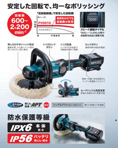 Amazon | マキタ(Makita) 充電式ポリッシャ 40Vmax2.5Ah バッテリ 