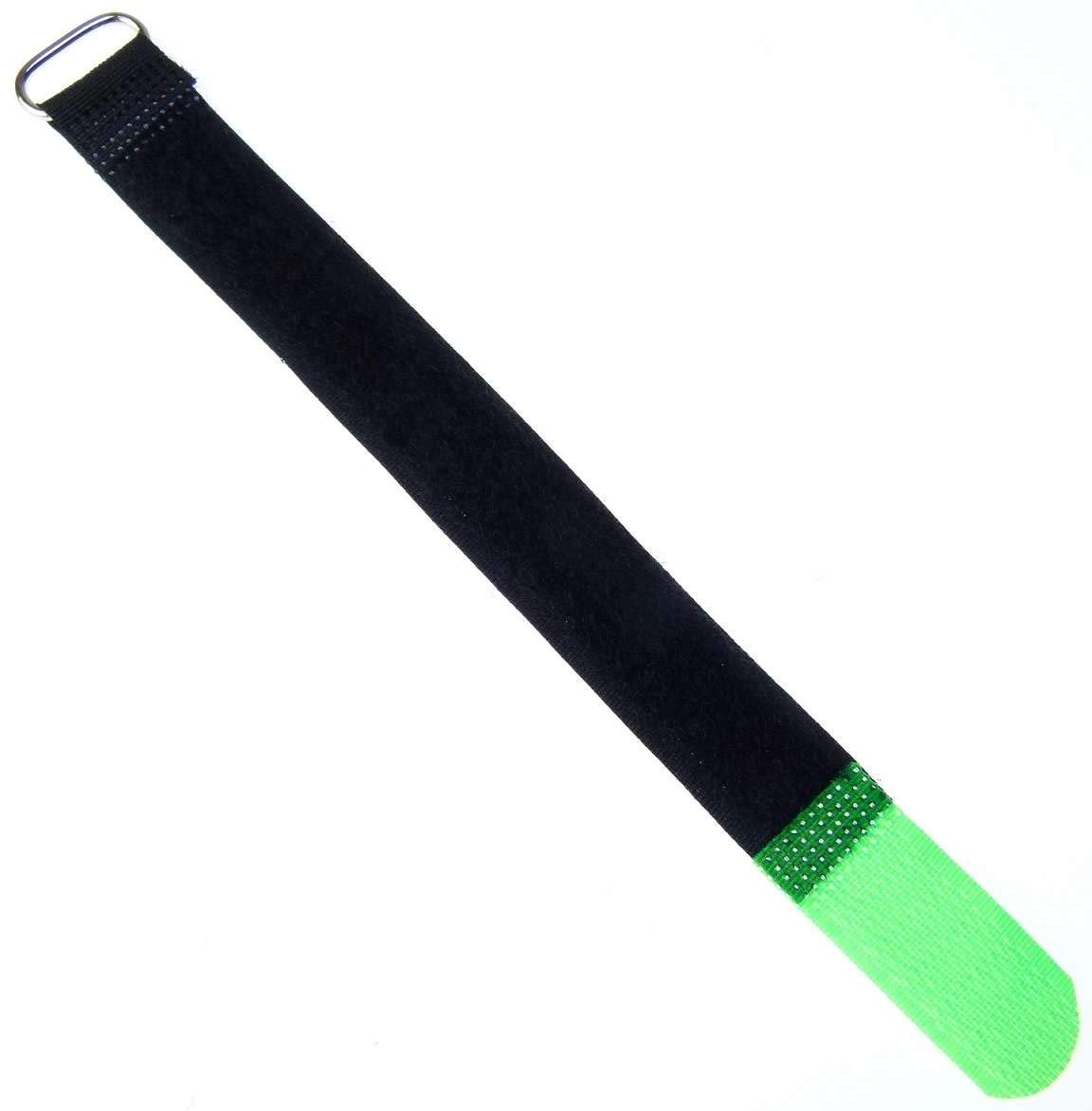 10x Klett-Kabelbinder 30 Cm, Neon Grün Mit Metall-Öse – Wiederverschließbar, 25 Mm Breit, Für Kabelmanagement