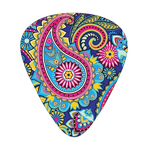 華やかな伝統的なペイズリーの要素 ギターピック Guitar Pick 12枚セット ティアドロップ型 エレキギター/アコースティックギター/クラシックギター/ベース等の練習に最適な12枚セット