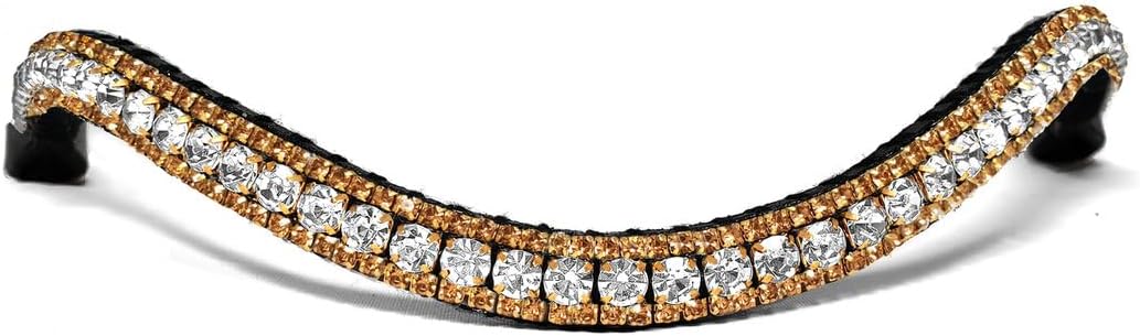 Alice International Leather English Bridle with Soft Padded Browband - Sparkly Crystal Bling for Dressage and Horse Riding Pony M 103