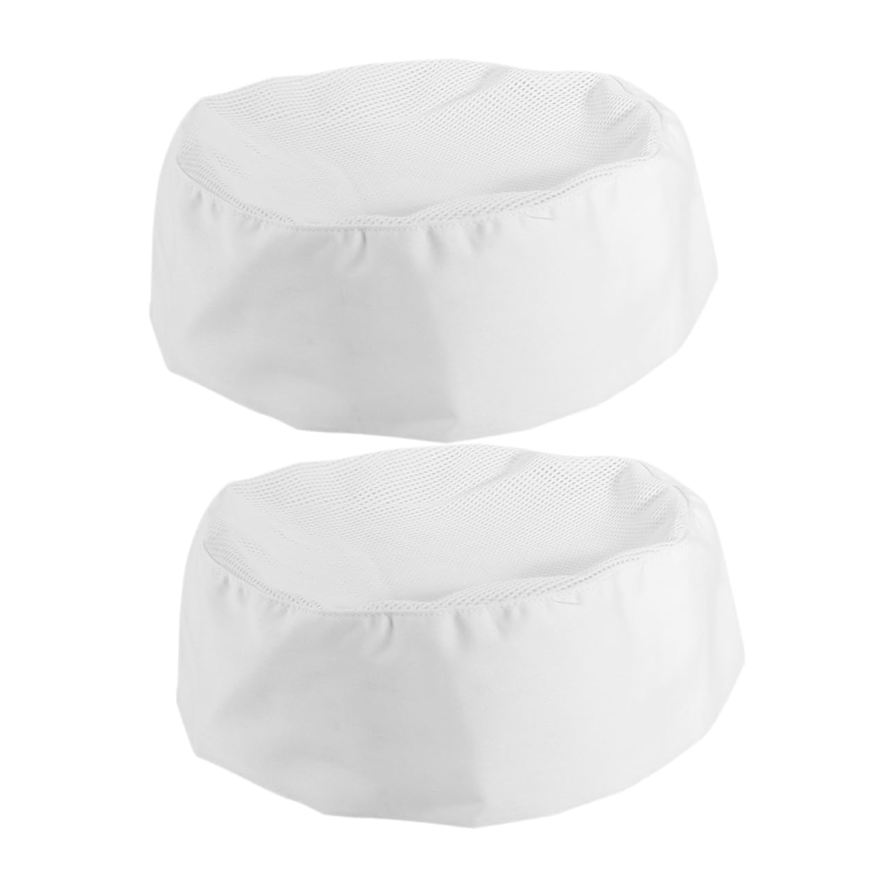 Beavorty 2pcs Unisex Elastic Chef Hats with Breathable Mesh Top Kitchen Cooking Caps for Men Women Lightweight Oil Stain Resistant Food Service Headwear White