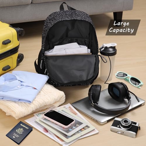Image of Zicac Canvas Backpack, Classic Basic Daypack, Lightweight Casual Travel Daypack Satchel Backpack Unisex (Black)