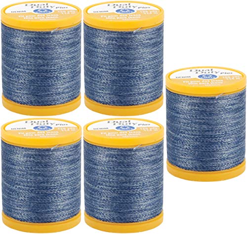 Coats & Clark S976-4665 Dual Duty Plus Denim Thread, 125-Yard, Denim Blue (Fivе Расk)