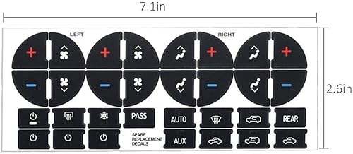 Miniatura 7 de AC Dash Accents - Kit de reparación de calcomanías de botón para fijar botones de control de aire acondicionado desteñidos arruinados – Repuesto