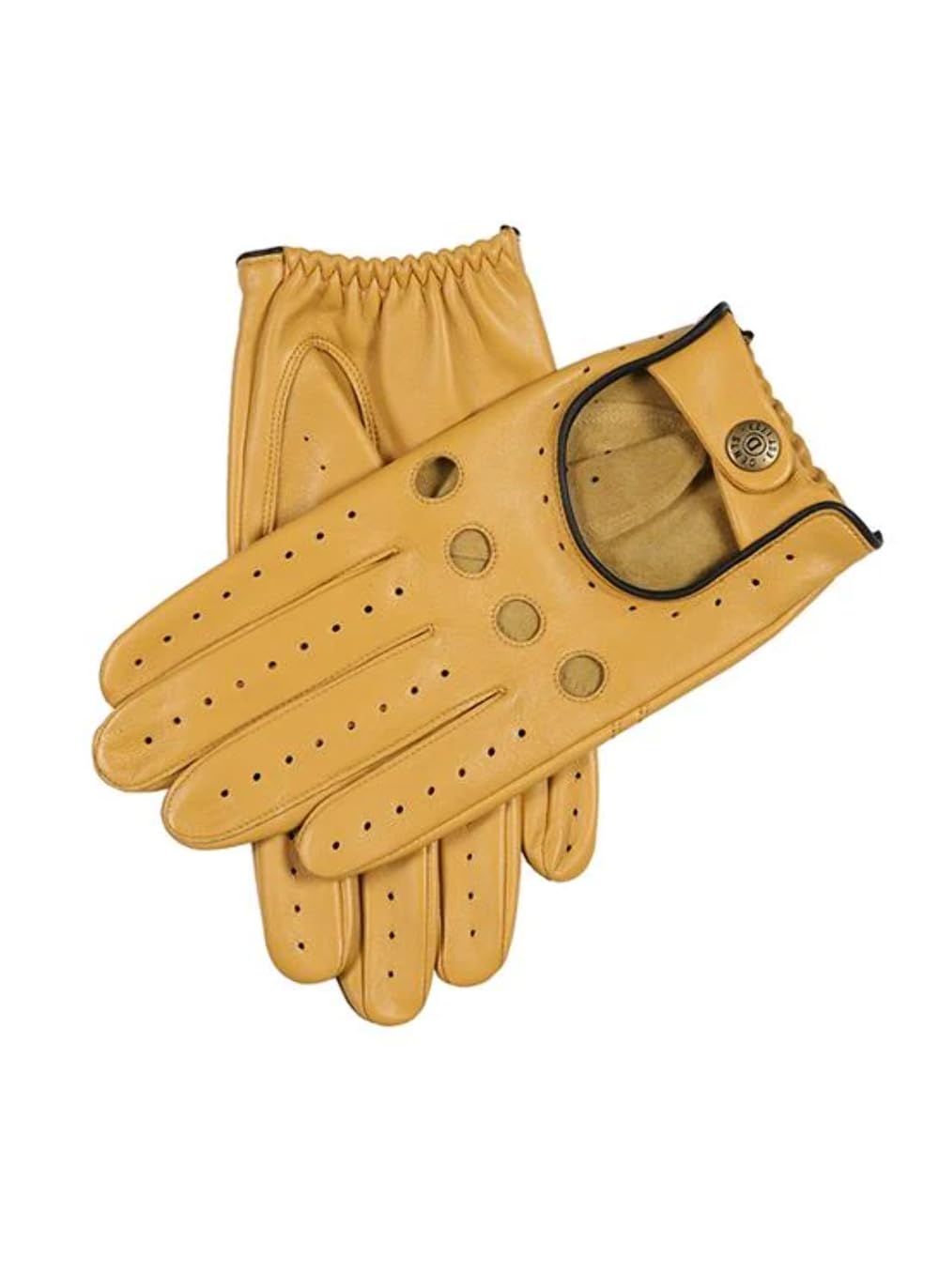 Dents Men's Cork/Black Delta Classic Leather Driving Gloves S
