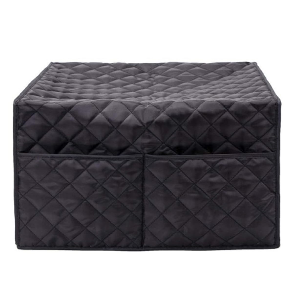 Zerodeko Cubierta para Microondas Negra, y Reutilizable, con Bolsillo Frontal, para Cocina, Protege el Aparato del Polvo Humedad