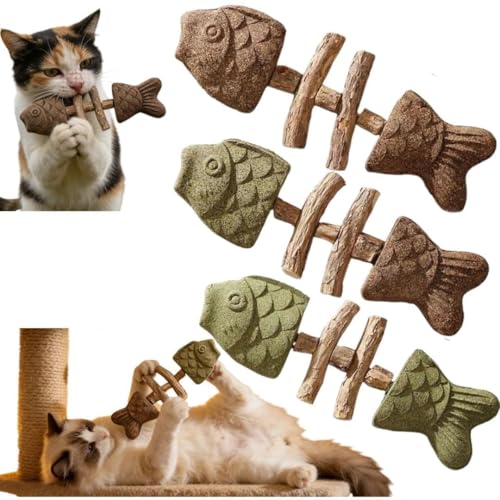 3 Pcs Purrident Cat Dental Chew Toys for Teeth Cleaning & Hairball Control