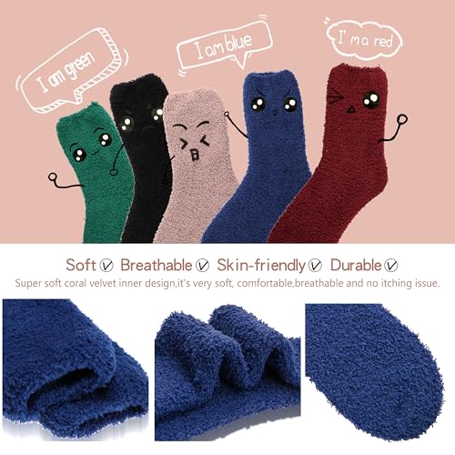 Image of EBMORE Womens Fuzzy Socks Fleece Fluffy Cabin Plush Warm Sleep Soft Cozy Winter Adult Socks
