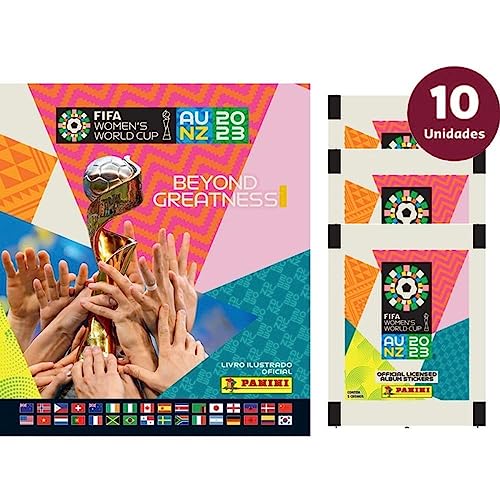 Kit C/ 1 Álbum Brochura + 10 Envelopes de Figurinhas da Copa Do Mundo FIFA Feminina Austrália - Nova Zelândia 2023