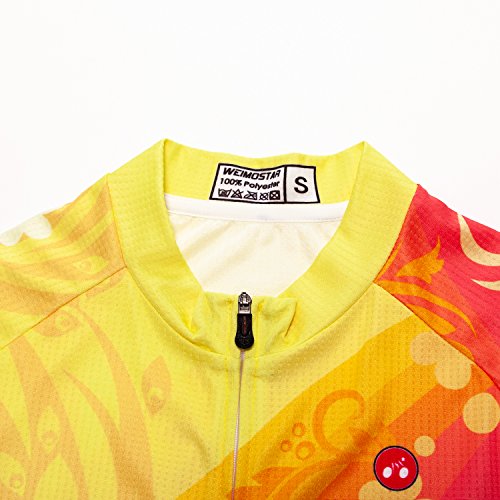 Weimostar LLL-CF2015-SJ-M Women'S Cycling Jersey Bike Shirts Short Sleeve Ladies Bicycle Clothing Mtb Cycle Jacket Yellow Red Size M thumb #3