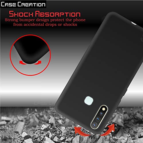 Image of Case Creation for VivoU3 2019 Back case, Vivo U3 Slim Flexible Smart Look case with 360 Camera All Angle Protection (Pure Black)