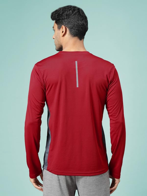 Image of CHKOKKO Gym T Shirts for Men Workout Solid Quick Dry Sports Men T-Shirts Breathable Lightweight Full Sleeve Regular Fit Round Neck Running Stylish Tshirt for man