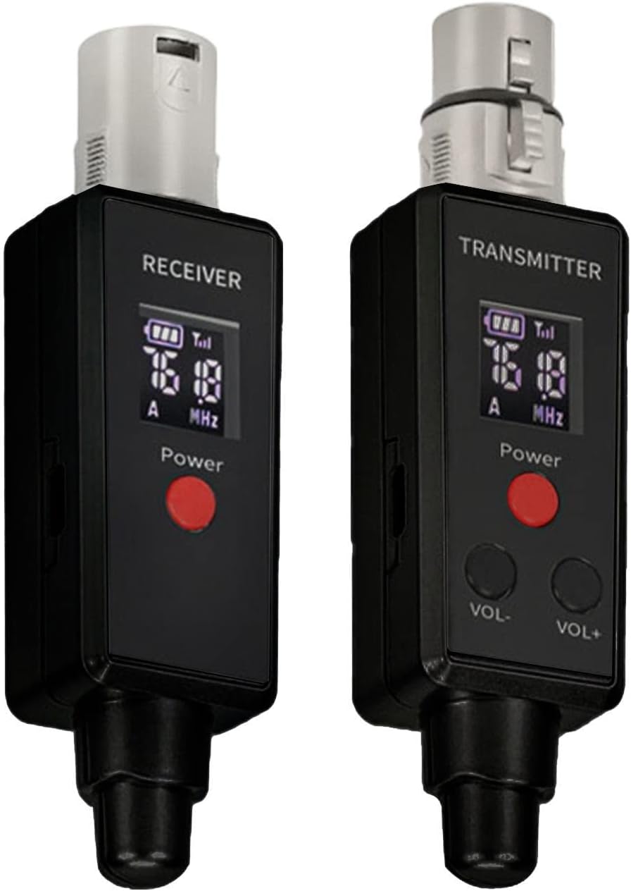 Microphone Wireless System Set, UHF Cordless XLR Transmitter And Receiver Dual Handheld Dynamic