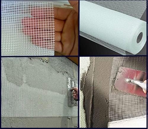 TJIKKO Fiber Mesh Glass Coated Roll - 3"x50m, 45 Gsm - Waterproofing, Roof Repair, Wall Coating - Plastering & Chicken Mesh for Versatile Applications 1