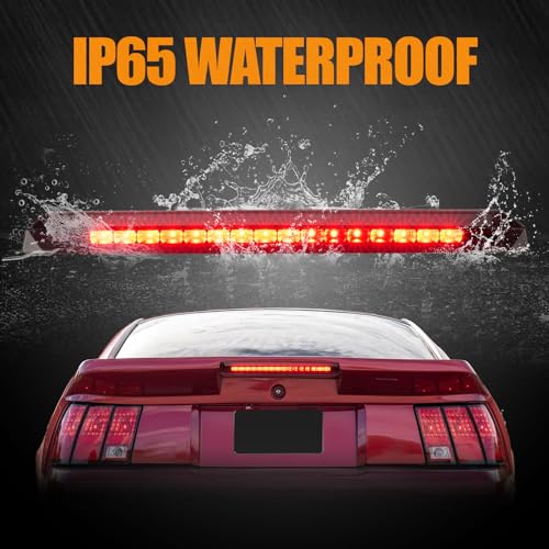 Image of Third 3rd Brake Light LED for 1999-2004 Ford Mustang, High Mount Rear Brake Lights Assembly for 99-04 Mustang, Waterproof Center Cab Lamp Stop Light