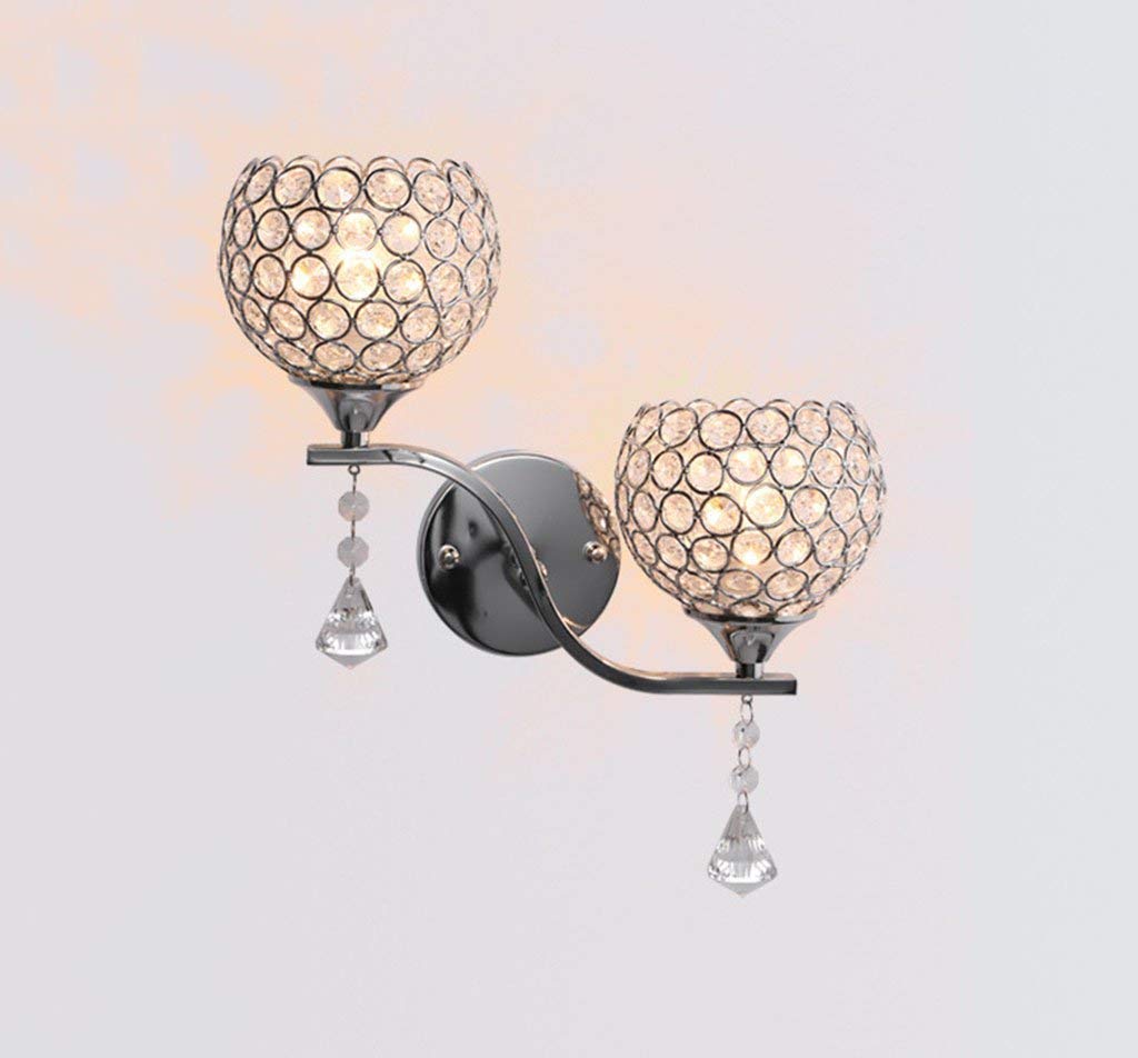 Accesorio de iluminación de pared LED con cristal moderno y enchufe E14 doble para pasillo