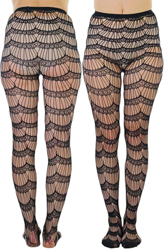 Image of ToBeInStyle Women's Wide Horizontal Contrast Stripe Tights Opaque Hosiery