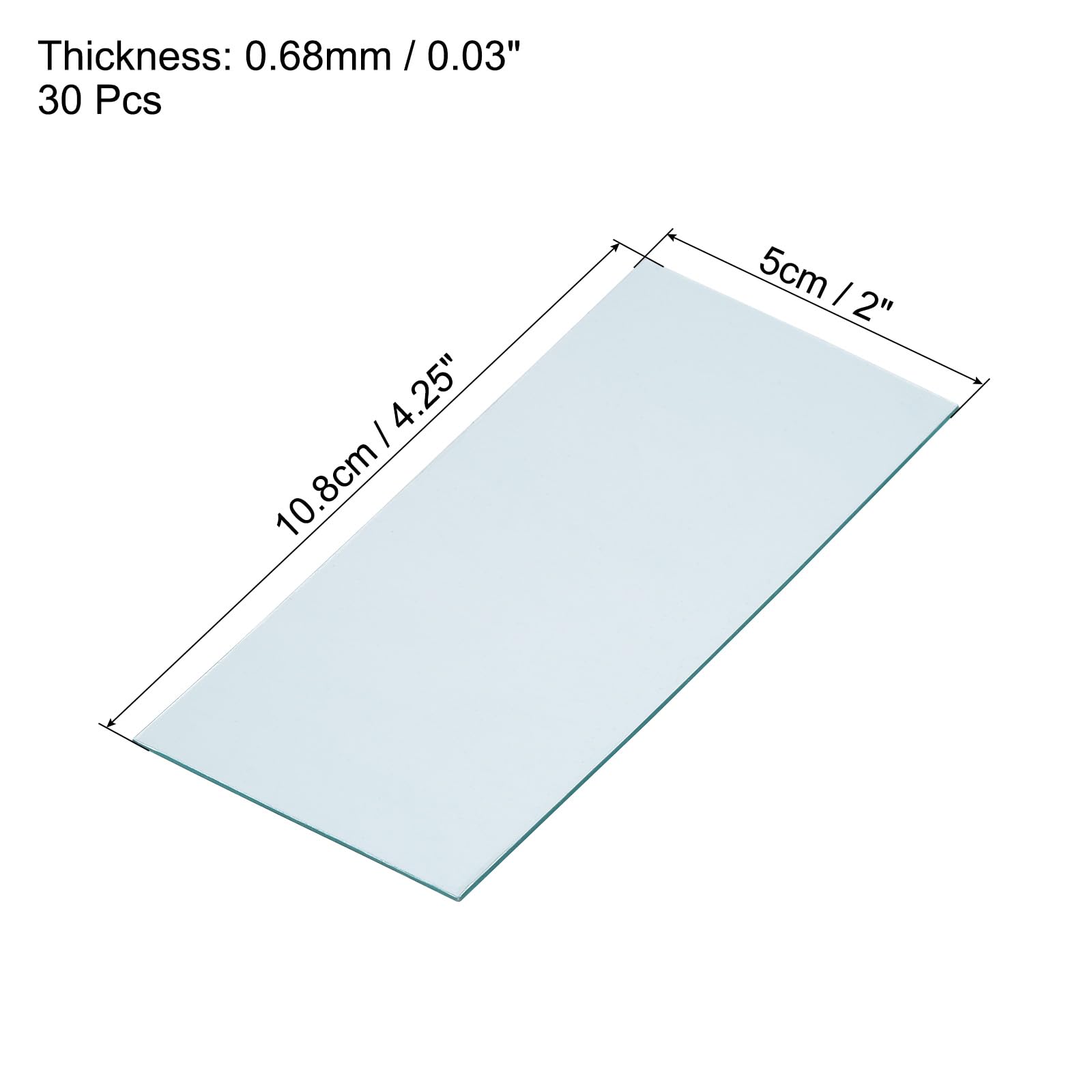 PATIKIL 4.25" x 2" Welding Helmet Lens, 30 Pack Clear PC Weld Hood Protective Replacement Covers Right Angle for Universal Used - Image 2