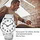 MAUJOY Sprechende Uhr Sehbehinderte Funkuhr I Deutsch Sprechende Herren Armbanduhr I Blindenuhr I Datum und Zeitansage I Für Blinde, Senioren und Demenzkranke (Silber)