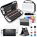 FYOUNG Étui de Transport et Housse de Protection, Kit Accessoires Compatible avec Switch OLED, Case de Voyage Portable, Coque pour Switch OLED, Protection D'écran, Capuchons de Pouce - Blanc