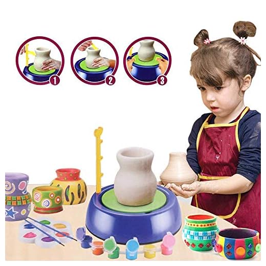 HUAWELL Pottery Wheel, Pottery Studio Kit, Educational Toy, DIY Toy with Clay for Kids, Children Beginners for Fun