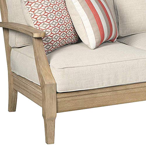 Clare View Sofa with Cushion - Eucalyptus Wood Frame - Beige