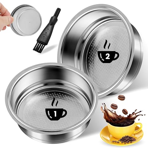 2x1 Filtros Presurizados para Cafetera Cecotec de 1 y 2 Tazas (51mm)   Pack 2 Filtro de Repuesto Resistentes y de Fácil Limpieza   Accesorios de Reemplazo Duraderos para Cafetera Expresso Cecotec